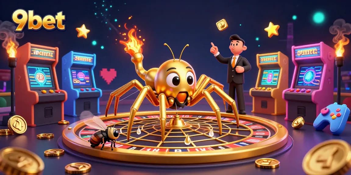 Engage with the vibrant scene where 9bet meets strategy, as characters bet in a casino world.