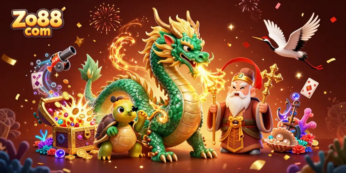 Experience thrilling adventures on Zo88 com with a massive jade dragon and lucky symbols!