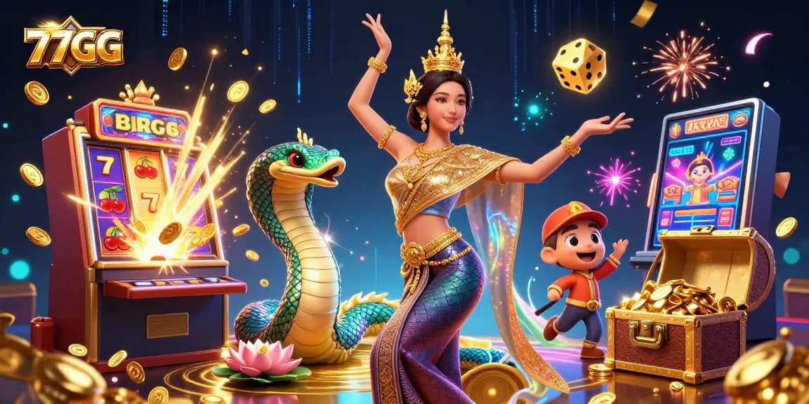 Experience thrilling gaming at 77GG with a vibrant online casino scene featuring exciting slot machines.