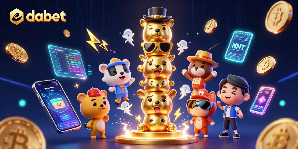Dabet features a vibrant 3D illustration with a golden totem pole and crypto coins highlighting casino excitement.