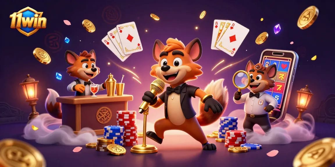 Experience 11win's vibrant atmosphere as hyenas enliven a comedy casino with exciting games and laughter.