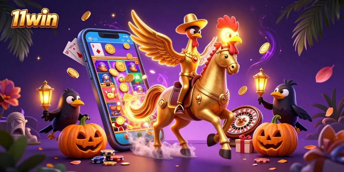 Experience the thrill of winning at 11win with a vibrant casino scene featuring unique characters and engaging gameplay.