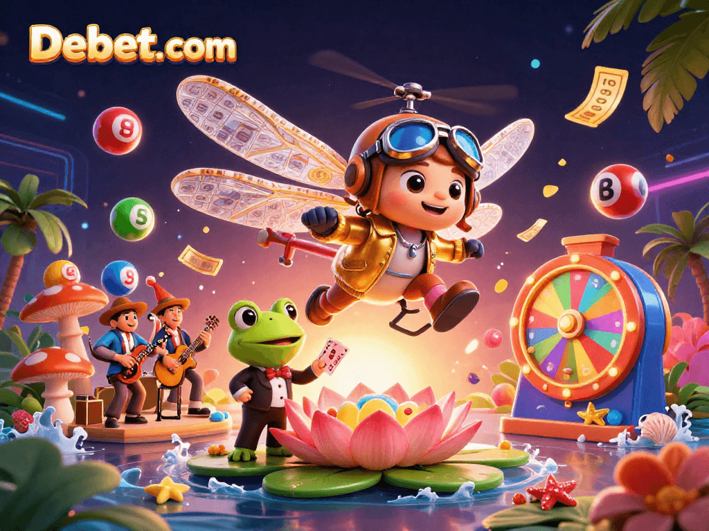 Experience dynamic gaming excitement at Debet. com with vibrant lottery and casino elements.