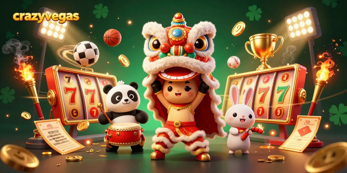 Experience the excitement of crazyvegas with dynamic slots and festive characters in a vibrant casino scene.