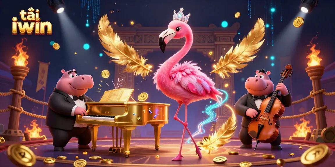 Experience the excitement of tải iwin with vibrant characters and gambling elements glowing in the night.