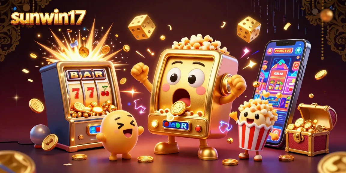 Experience the excitement of winning at sunwin17 with animated slot machines hitting jackpots and vibrant casino elements.