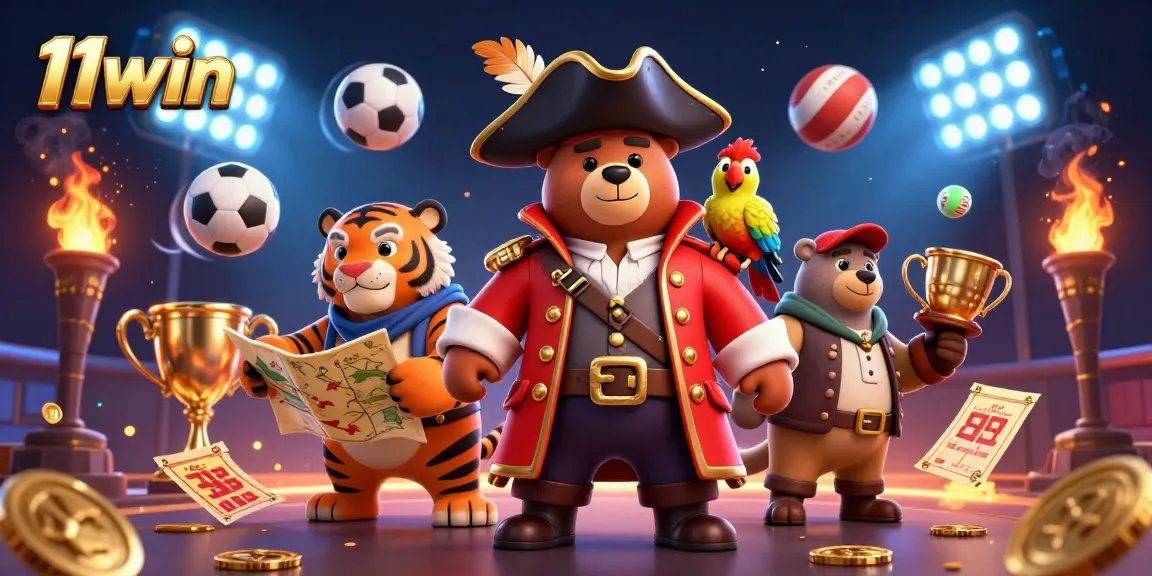 Experience thrilling gameplay with 11win as the pirate captain bear, fierce tiger, and golden parrot embark on winning adventures.