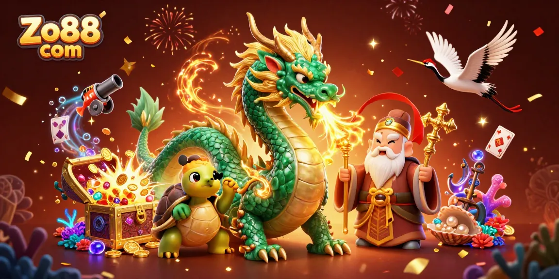 Experience thrilling adventures on Zo88 com with a massive jade dragon and lucky symbols!