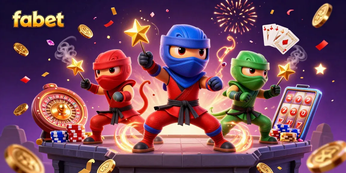 Experience fabet excitement with ninja chameleons amid cascading casino treasures.